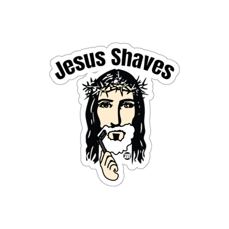Load image into Gallery viewer, Jesus Shaves Funny Sticker Hilarious Design Gift Item
