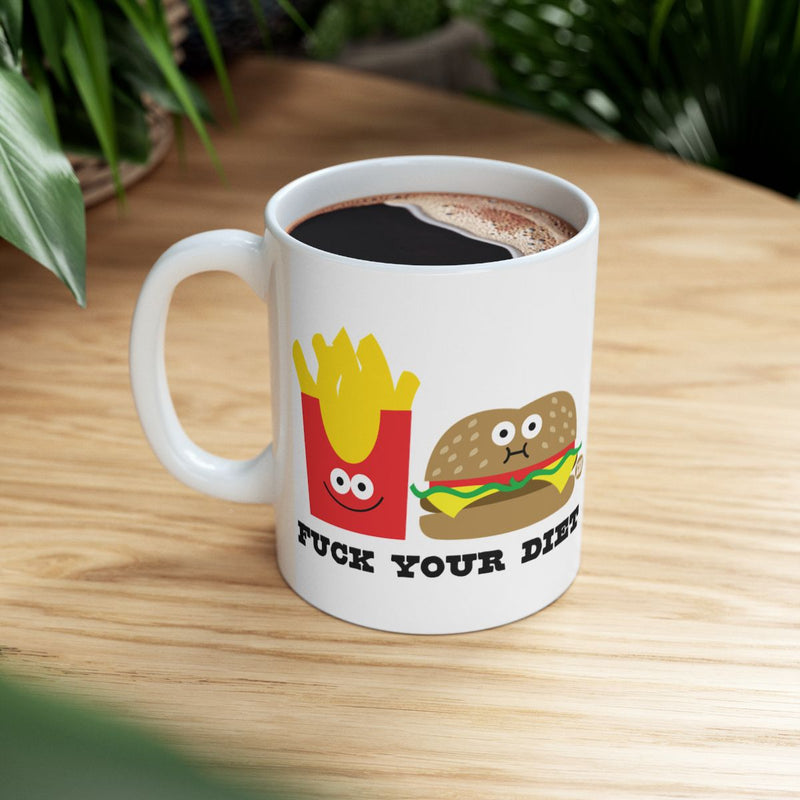 Load image into Gallery viewer, Humorous Fast Food Cartoon Mug for Diet Breaks
