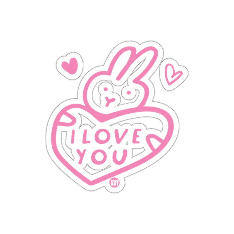 Load image into Gallery viewer, Cute Pink Bunny Heart I Love You Sticker Product
