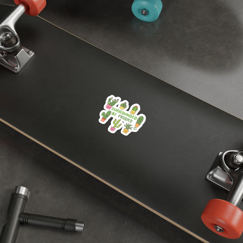 Load image into Gallery viewer, Surrounded by Pricks Skateboard Sticker for Fun Customization
