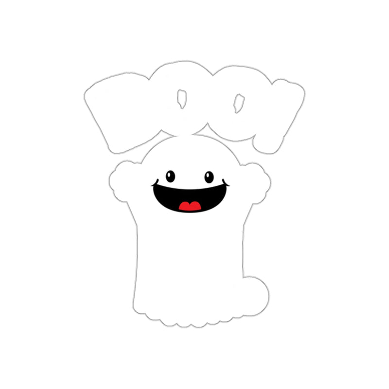 Load image into Gallery viewer, Cute Ghost Boo! Design Sticker with Smiling Face
