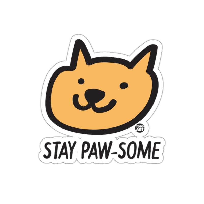 Load image into Gallery viewer, Stay Paw-some Cat Face Sticker Fun Design for Pet Lovers
