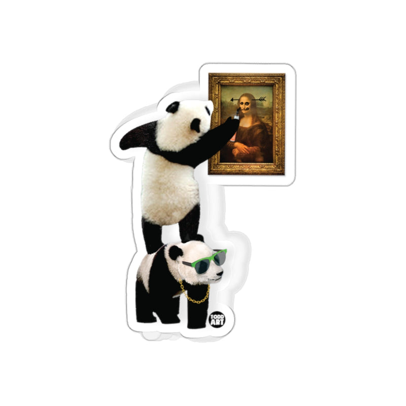 Load image into Gallery viewer, Cool Panda Duo Featuring Mona Lisa Sticker
