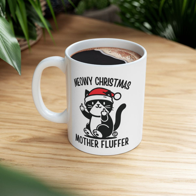 Load image into Gallery viewer, Meowy Christmas Mother Fluffer Santa Cat Mug

