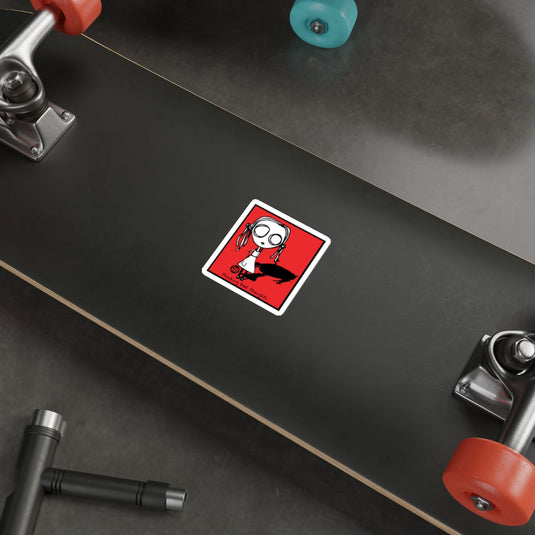 Skater Girl Design Vinyl Sticker Skateboard Accessory