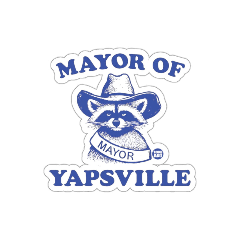 Load image into Gallery viewer, Mayor of Yapsville Raccoon With Cowboy Hat Funny sticker

