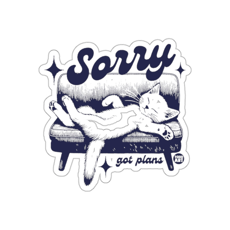 Load image into Gallery viewer, Sorry Got Plans Sleeping Cat Sticker Graphic Art
