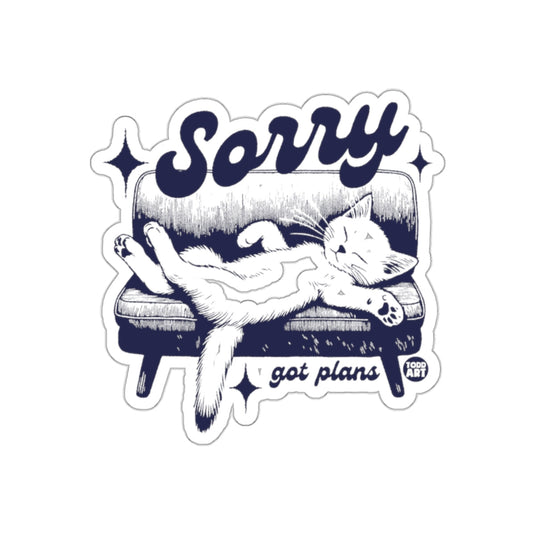 Sorry Got Plans Sleeping Cat Sticker Graphic Art