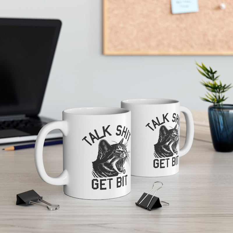 Load image into Gallery viewer, Talk Shit Get Bit Funny Cat Mug Ideal Gift Mug
