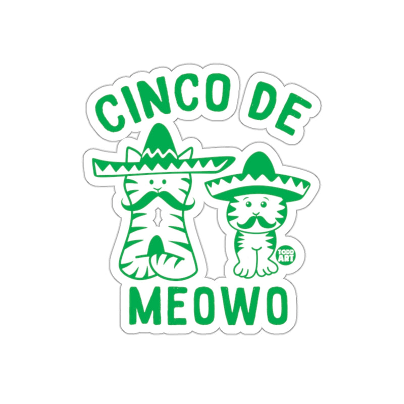 Load image into Gallery viewer, Cinco De Meowo Todd Art Cats With Sombreros Green sticker
