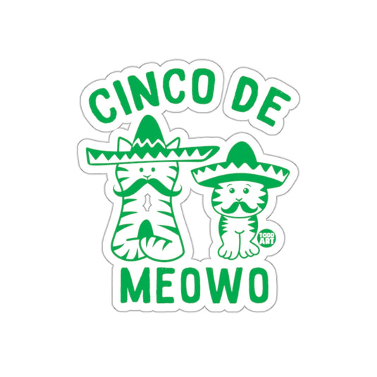 Cinco De Meowo Todd Art Cats With Sombreros Green sticker