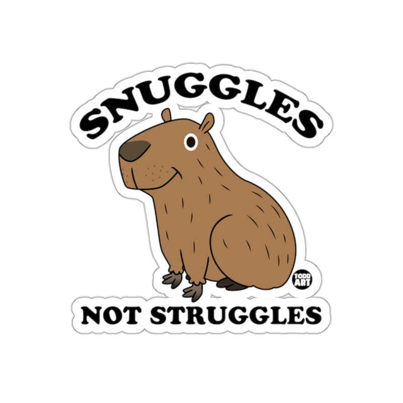 Load image into Gallery viewer, Snuggles Not Struggles Cute Capybara Sticker
