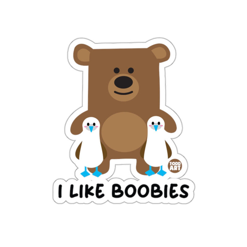 Load image into Gallery viewer, Cute Bear With Blue Footed Boobies Sticker Product
