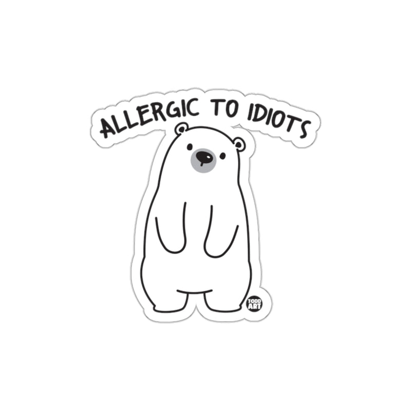 Load image into Gallery viewer, Allergic to Idiots Cute Polar Bear Sticker product
