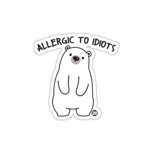 Allergic to Idiots Cute Polar Bear Sticker product