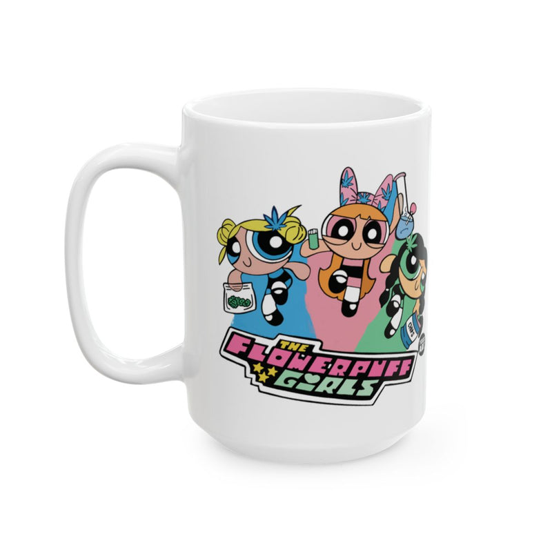 Load image into Gallery viewer, The Flowerpuff Girls White Ceramic Coffee Mug
