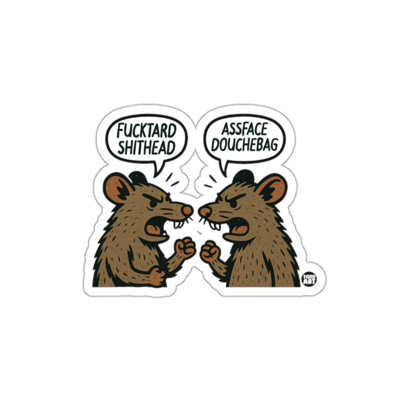 Load image into Gallery viewer, Mean Angry Rats Arguing Sticker for Humorous Fun
