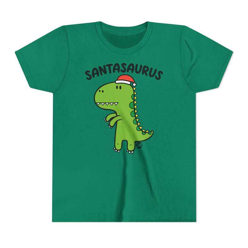Load image into Gallery viewer, Santasaurus Kids Christmas Tee, Cute Dinosaur Holiday Children&#39;s Shirt, Santa Dinosaur Xmas Tee Kids
