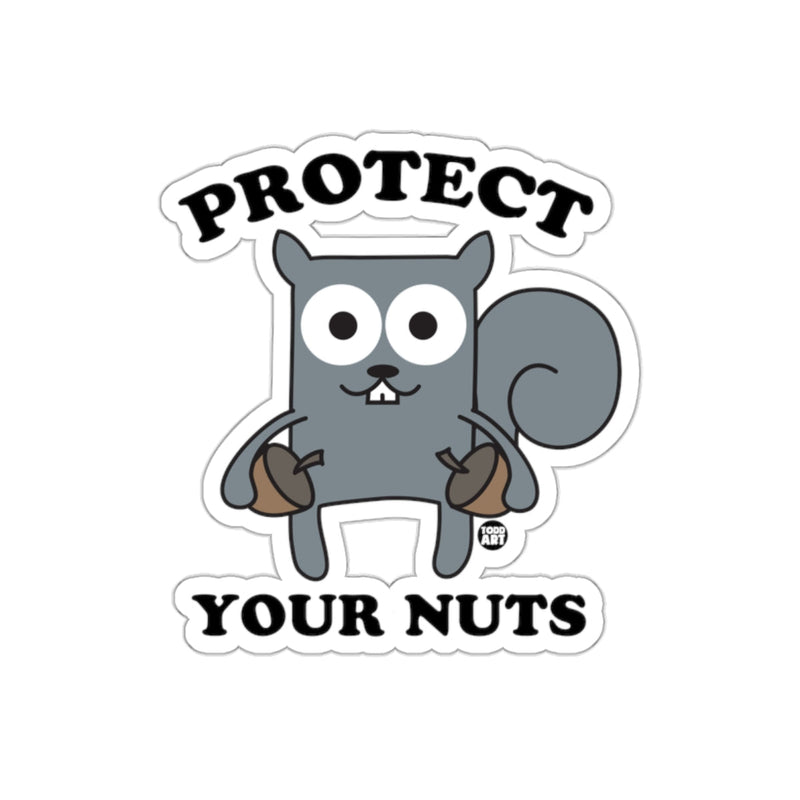Load image into Gallery viewer, Funny Protect Your Nuts Squirrel With Acorns Cartoon sticker
