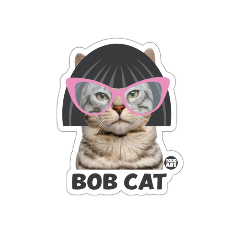 Load image into Gallery viewer, Bob Cat with Pink Glasses Funny Sticker Decal
