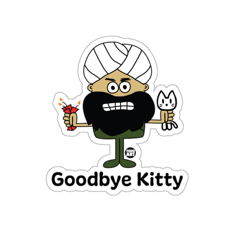 Load image into Gallery viewer, Goodbye Kitty Parody Funny Cartoon Character Sticker
