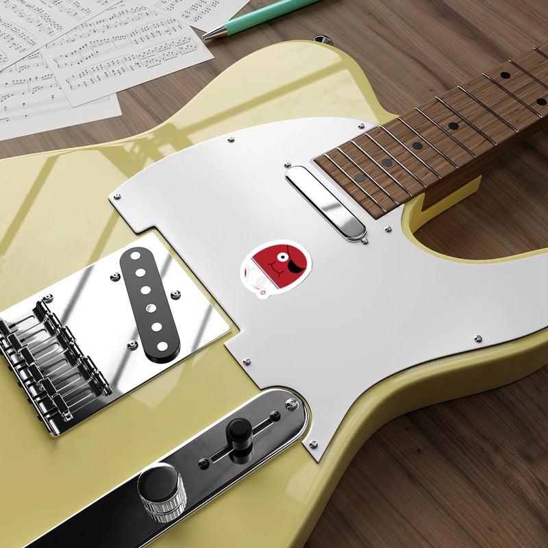 Load image into Gallery viewer, Yellow Guitar with Red Cartoon Sticker Musical Instrument
