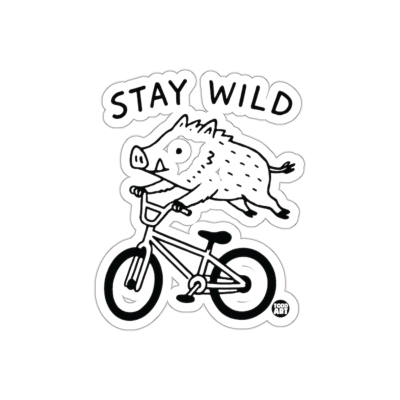 Load image into Gallery viewer, Stay Wild Boar On Bike Funny Animal Art Todd Art sticker
