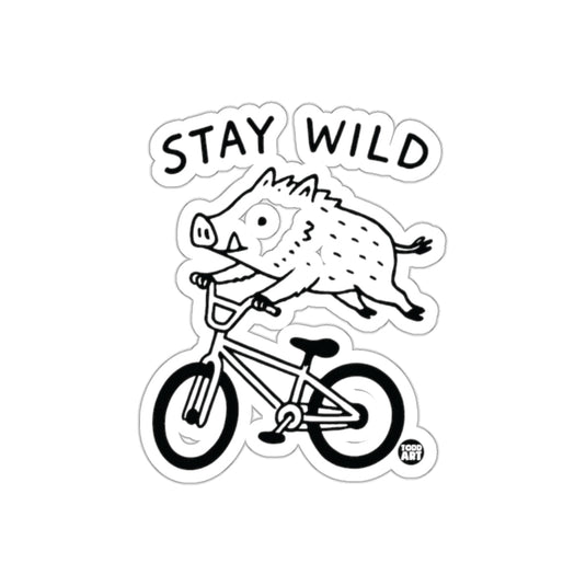 Stay Wild Boar On Bike Funny Animal Art Todd Art sticker