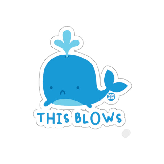 This Blows Cute Blue Whale Art Sticker
