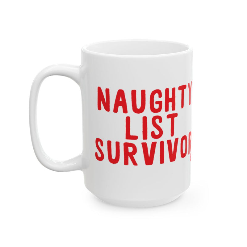 Load image into Gallery viewer, Naughty List Survivor Large Coffee Mug Holiday Gift
