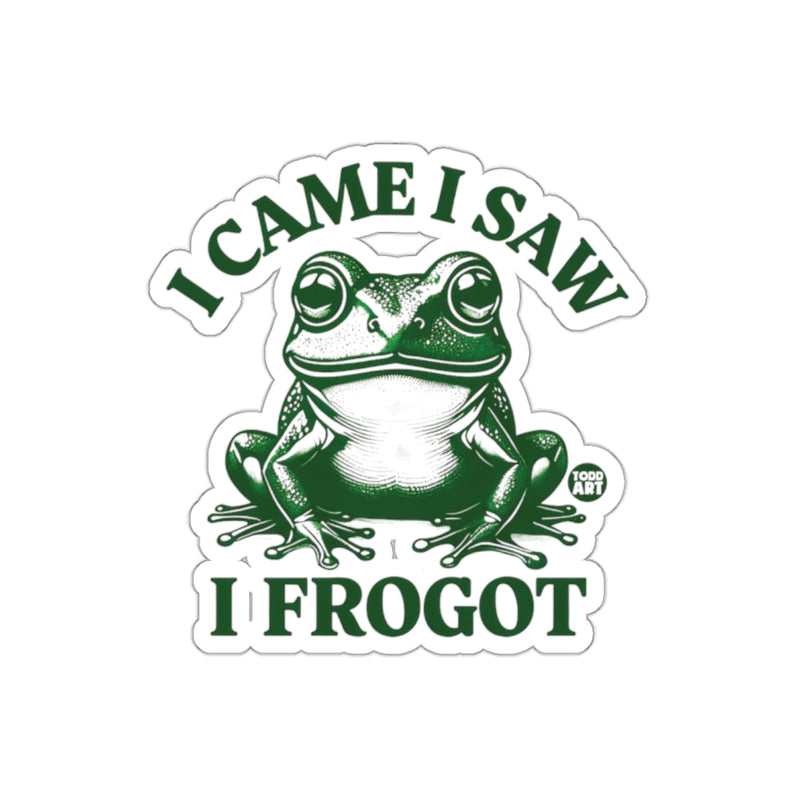 Load image into Gallery viewer, I Came I Saw I Frogot Funny Frog Sticker Product
