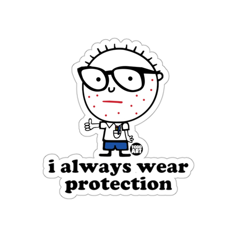 Load image into Gallery viewer, I Always Wear Protection Nerd Cartoon Sticker
