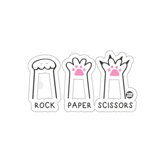 Rock Paper Scissors Cat Paw Themed Sticker Set
