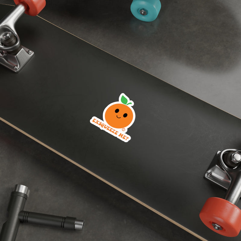 Load image into Gallery viewer, Cute Orange ExSqueeze Me Skateboard Sticker
