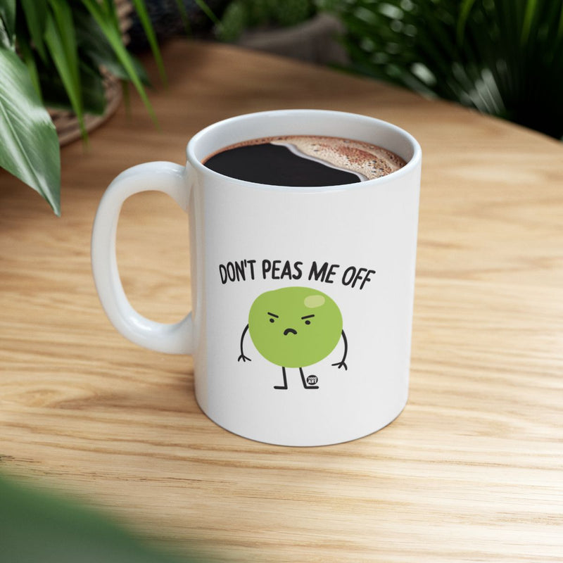 Load image into Gallery viewer, Don't Peas Me Off Mug with Cute Green Pea Design
