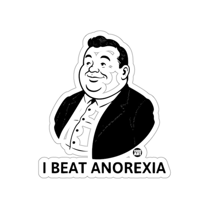 Load image into Gallery viewer, I Beat Anorexia Funny Comic Style Sticker Product
