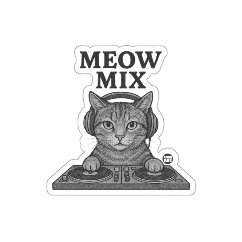 Load image into Gallery viewer, Meow Mix DJ Cat Sticker for Music Lovers Fun Gift
