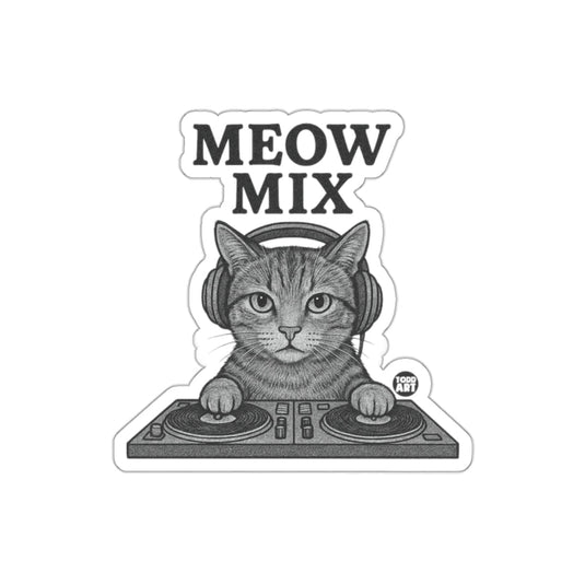 Meow Mix DJ Cat Sticker for Music Lovers Fun Gift