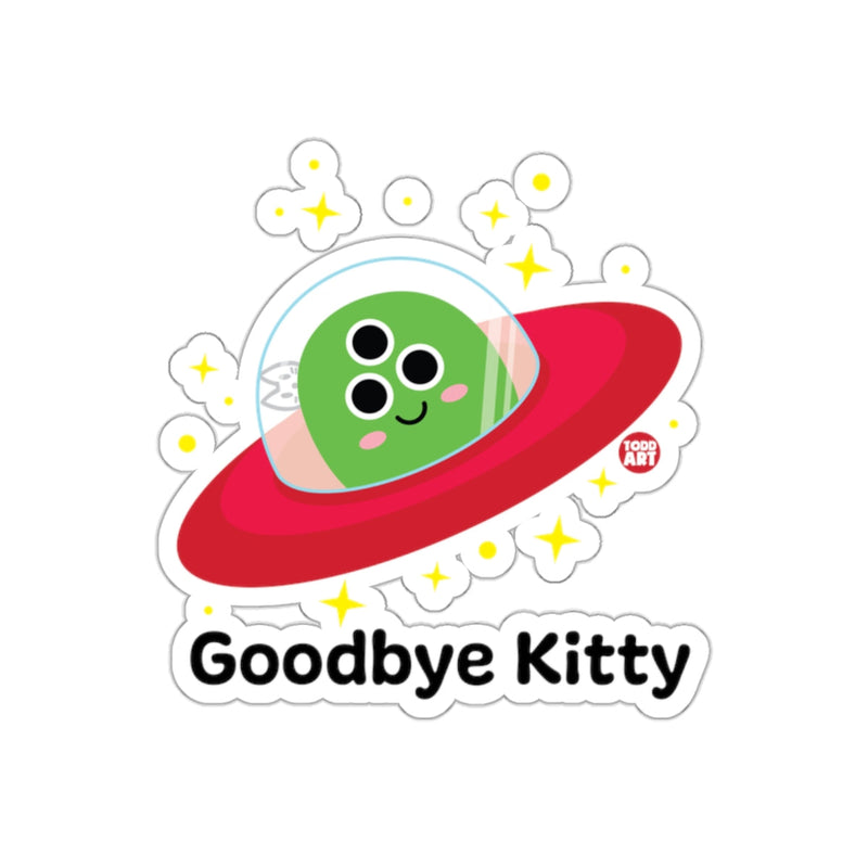 Load image into Gallery viewer, Goodbye Kitty Alien Spaceship Cute Sticker Decal for Kids
