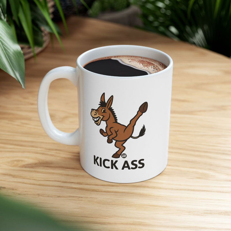 Load image into Gallery viewer, Kick Ass Funny Donkey Coffee Mug Adding Humor to Your Day
