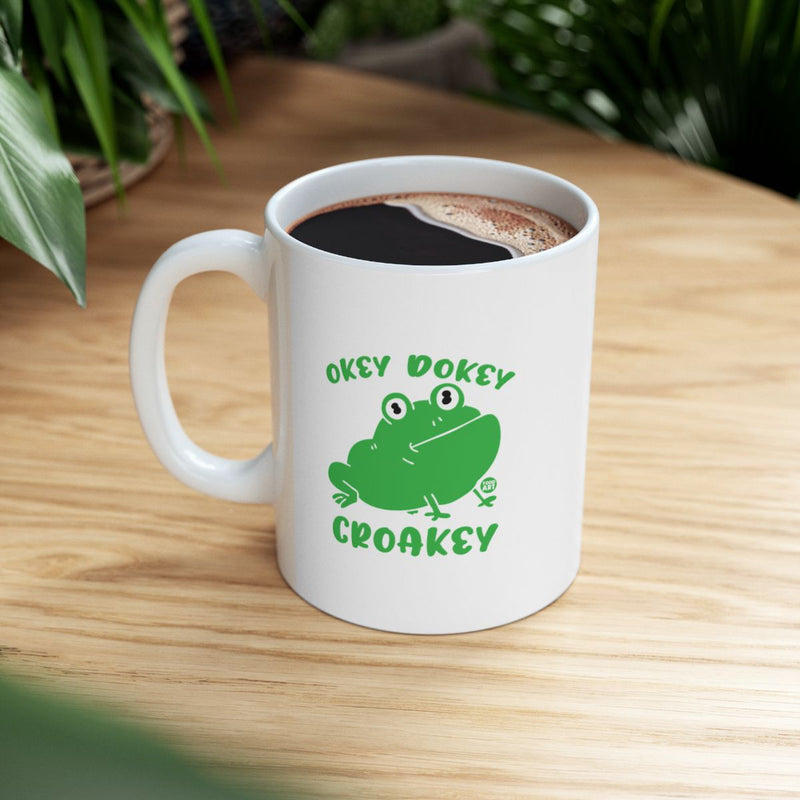 Load image into Gallery viewer, Okey Dokey Croakey Frog Fun Coffee Mug Product

