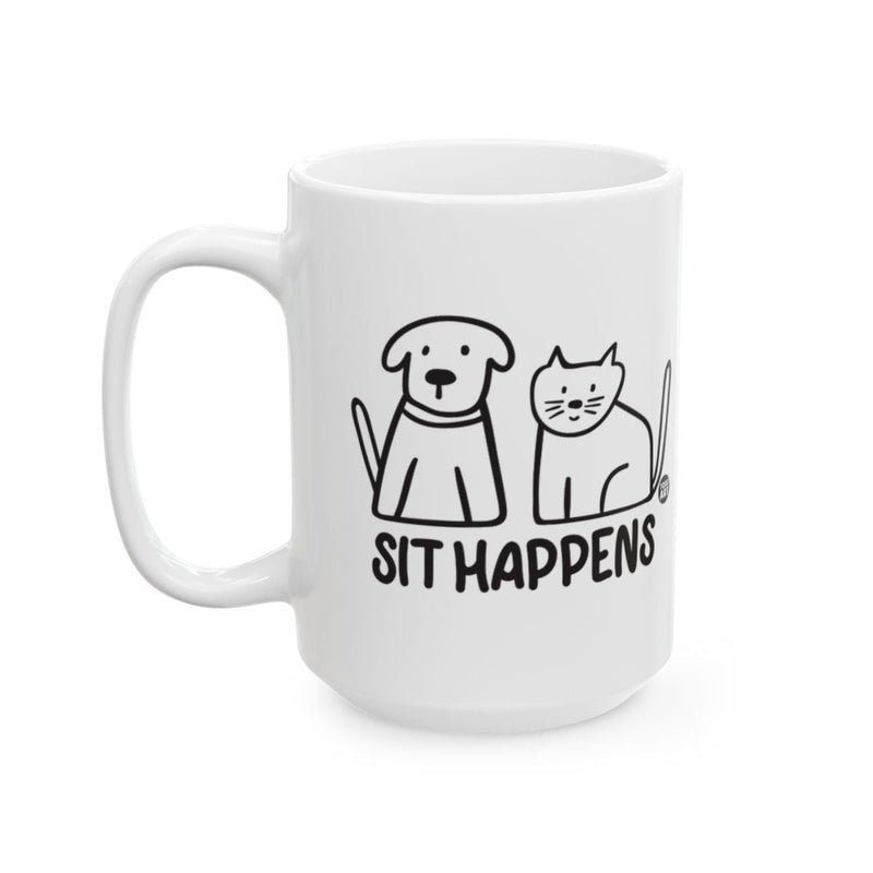 Load image into Gallery viewer, Sit Happens Funny Mug For Pet Lovers Coffee Cup
