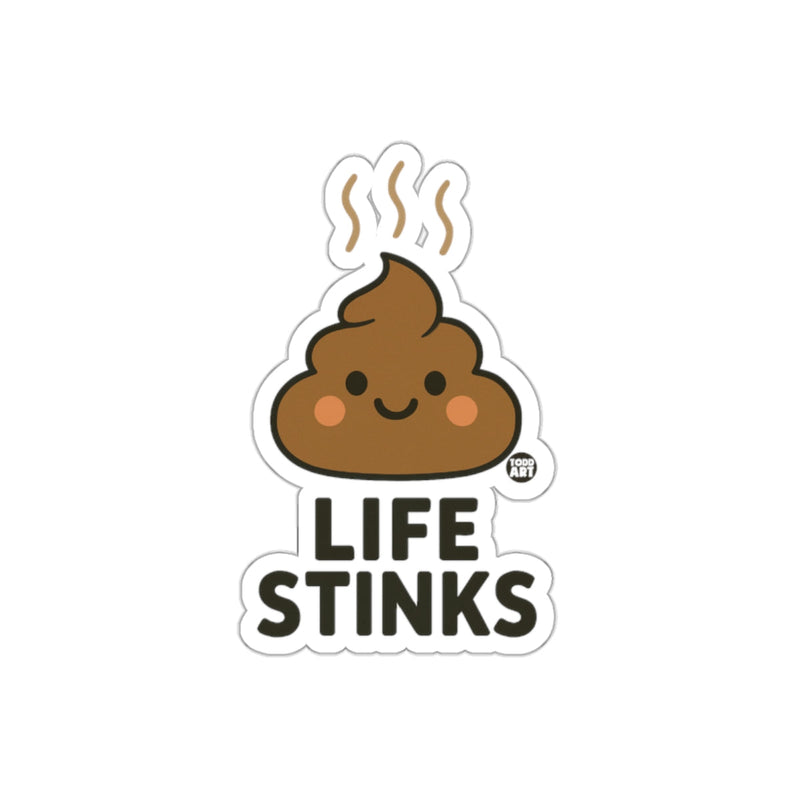 Load image into Gallery viewer, Life Stinks Poop Face Cute Funny Expression sticker
