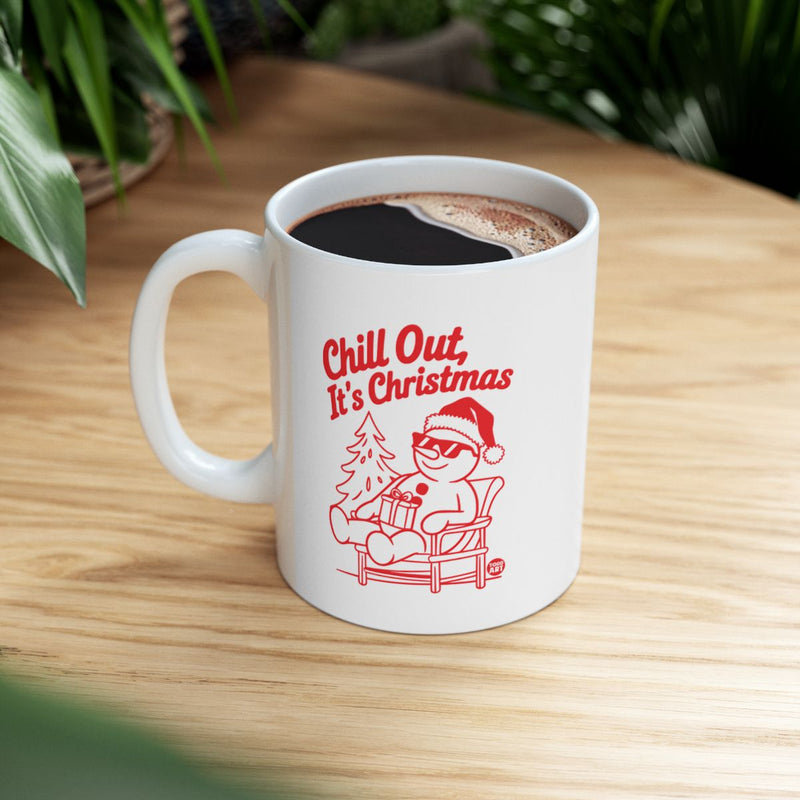 Load image into Gallery viewer, Chill Out It's Christmas Snowman Mug for Holiday Fun
