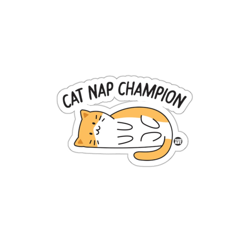 Load image into Gallery viewer, Cat Nap Champion Funny Sleeping Feline Artwork sticker
