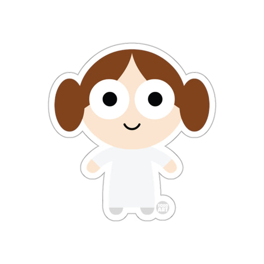 Cute Cartoon Character with Brown Hair Sticker