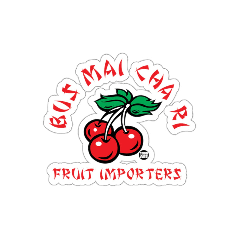 Load image into Gallery viewer, Bo Mai Cha Ri Fruit Importers Cherry Design Sticker
