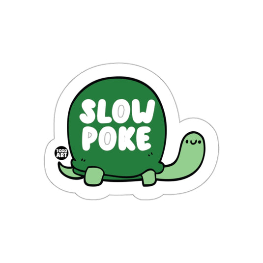 Slow Poke Turtle Art Funny Green Sticker