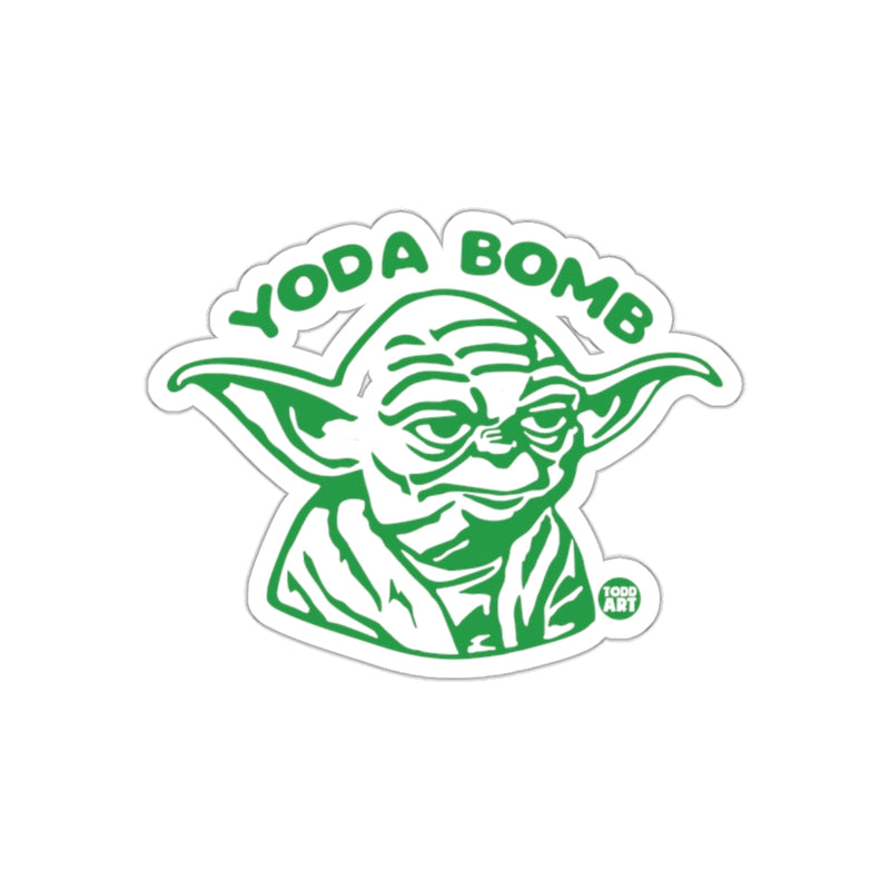 Load image into Gallery viewer, Yoda Bomb Green Head Illustration Graphic Art sticker
