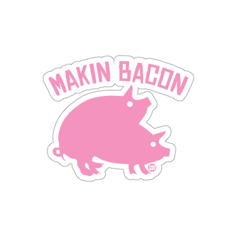 Load image into Gallery viewer, Makin Bacon Two Pigs Design Pink on Black sticker
